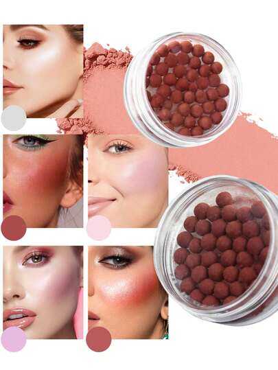 Paleta 2 en 1 de colorete y sombra de ojos | Incluye pincel, con texturas brillantes y mates, resistente al agua y de textura fina | Crea un brillo dimensional, fácil de aplicar | Adecuado para maquillaje diario, casual, de fiesta y de escenario