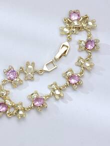 1 chiếc vòng tay hình gấu đính đá Cubic Zirconia kiểu Bohemian, thích hợp cho bé gái đeo hàng ngày, làm quà tặng kỷ niệm sinh nhật hoặc quà tặng mùa hè/lễ hội. - vòng tay gấu - Xem 2