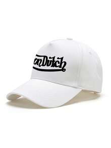 1pcs VonDutch Printed Baseball Cap, Classic Casual Retro Y2K Unisex Baseball Cap, Adjustable Size, Lightweight And Sun Protection, Suitable For Outdoor Sports, Daily Parties, And Vacations, The - 白色 - 查看 4