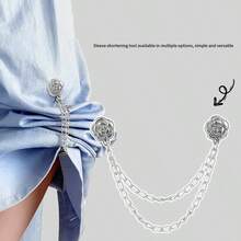 Áo thun Camellia tay ngắn, gấu áo có khóa điều chỉnh, quá dài, cài nút cố định, thích hợp cho mùa xuân và mùa hè. - Nhiều màu - Xem 10