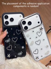 Ốp lưng điện thoại epoxy hình trái tim đính sao 3D và nơ kiểu Y2K tương thích với iPhone 17 Pro Max 17 Pro 17 16 Pro Max 16 Pro 16 15 Pro Max 15 Pro 14 Pro Max 14 Pro 13 12 Pro Max 11 16 15 14 Plus, chất liệu trong suốt, lấp lánh, chống sốc. - màu đen - Xem 5