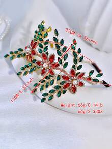 1件奢华水晶花朵发箍，闪亮魅力发饰，适合女性，可用于婚礼、新娘、夏季假期、派对、节日、旅行等场合。 - 綠色 - 查看 6