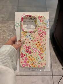 1pc Fashionable Creative Full-Screen Colorful Floral Pattern Painted Anti-Drop TPU Phone Case Compatible With Apple Xs/Xs Max/Xr/11/12/13/14/14 Plus/15/15 Plus/16/16 Plus/17/17 Air/7/8 Plus And Other Models Protective Cover - Multicolor - View 4