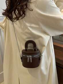 Wholesale 2026 New Arrival Exquisite Portable Makeup Cosmetic Box Case, Mini Bag Shoulder/Crossbody Bag For Women - Brown - View 3