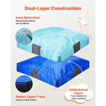 Crash Pad, 5 X 5 Ft Crash Pad For Kids Sensory With Foam Blocks And Washable Cover, Large Soft Foam Landing Zone Giant Pillow Mat, Sensory Room Equipment For Children Jumping, Relaxing & Play - Blue 5*5ft Oxford Cloth - View 4