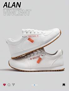 Alan Vincent【免费退换货】【轻盈自由系列】女士新款平底鞋，舒适时尚，跑步鞋，休闲运动鞋，女士办公鞋，日常百搭经典白鞋 - 白色 - 查看 2