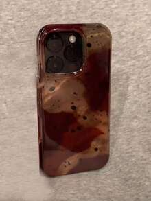 獵豹豹紋藍色與棕色豹紋獨特手機殼，適用於 iPhone 16 Pro Max、14、13、12、17、15 Pro、14 Pro，時尚防摔保護 - 棕色 - View 2
