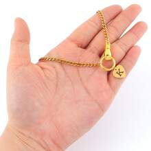 1 chiếc dây chuyền mặt chữ cái cổ điển mới, dây chuyền vàng bằng thép không gỉ dành cho nữ - Vàng - Xem 3