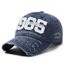 1pc 1985 Quilted Baseball Cap, Front Embroidered With "JEANS NEW WEAR", Side Embroidered With "FAVORITE JEANS", Y2K Retro Washed Style Sun Hat - Multicolor - View 12