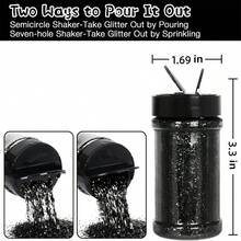 90ML Per Bottle ,Chunky Glitter For Resin Crafts Nails Tumblers Slime Cosmetic And Festival Decoration - Chunky Glitter Bulk Mothers Day Gift ,Graduation Gift,Handmade Press On Nails ,Vacation - màu đen - Xem 3