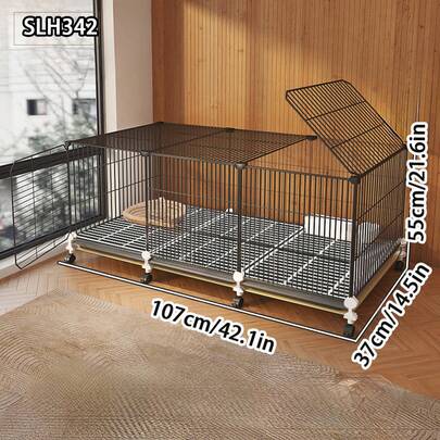 Large Encrypted Rabbit Cage For Home Use, With Litter Box And Automatic Manure Cleaning, Suitable For Rabbits, Guinea Pigs And Other Pets