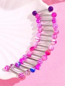 6 chiếc khuyên rốn nam phát sáng trong bóng tối, khuyên rốn acrylic, trang sức xỏ khuyên cơ thể - Nhiều màu - Xem 7