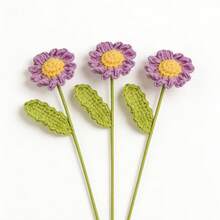 1pc/3pcs/5pcs Artificial Crochet Sunflower, Rose, Tulip, Lily Flower, Fake Flowers, Lifelike Flowers, Desktop Decor, Wall Decor, Suitable For Birthday Gift, Anniversary Gift, Mother's Day Gift, Christmas Gift, Event & Home Decor, Valentine's Day Gift - Multicolor - View 15