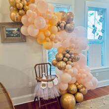 Gold & Beige Balloons, 55pcs 10-Inch Neutral Sand White Nude Apricot Balloons, Cream Metallic Gold Foil Confetti Balloons, Suitable For Bohemian Wedding, Baby Shower, Bridal Shower, Birthday, Engagement Party Decoration - A-1 - View 4