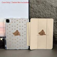 Cute Bear And Dots Pattern Aesthetic Tablet Case For Pencil Holder, Auto Wake/Sleep Tablet Protective Cover With  10th 11th 9th  Air 4th 8/7/6/5th For  Pro Generation Case Birthday Holiday Christian Religious Gifts For Women - 查看 3