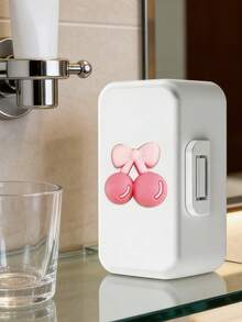 Cute Cherry Bow Travel Toothbrush Case With Cover, Portable Plastic Toothbrush Holder With Built-In Brush Storage, Kawaii Cherry Design Toothbrush Container For Travel & Bathroom, Ideal For Daily Use & Travel, Suitable For Women, Teens & Kids, Perfect For Easter, Back To School & Gifting, Plastic Material, Versatile As Toothbrush Case, Bathroom Organizer & Travel Accessory - Multicolor - View 6
