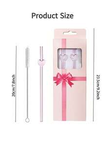 1/2Pcs/1Set Pink Heart Shaped Glass Drinking Straws,For Water Cup,Reusable Bent Clear Thick Glass Straw Cutlery Set,For Kitchen Accessories,Straw Topper,Cold Drinks,Milk Tea,Coffee,Juice,Smoothies, Bar,Home,Restaurants,Hen Party Supplies,Wedding,Cocktail Parties,Back To School,Funny Gifts For Girlfriends/Boyfriends,Parents,Friends,Holiday Supplies,Summer,Easter Gifts - View 3