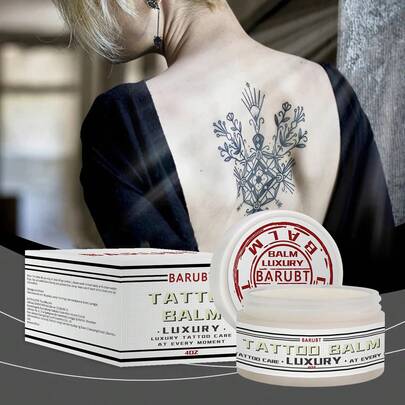 BARUBT Luxury Tattoo Balm | Tattoo Aftercare Cream, Tattoo Supplies, Tattoo Ointment, Brightens Faded Tattoos, Makes Colors More Vibrant, Improves Dry, Peeling Tattooed Areas