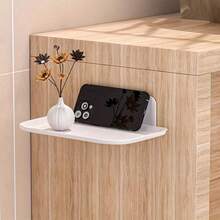 Drill-Free Wall-Mounted Folding Storage Rack - White Plastic Space-Saving Organizer With Multiple Compartments, Suitable As A Hanging Rack And Shelf For Bathrooms, Kitchens, Bedrooms, And Offices - Compact 27.0inch Shelf, Shelves - White Folding Rack - View 8