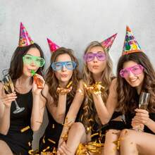 6/12/30 piezas Gafas de fiesta, Gafas de plástico de fiesta de los 80 y 90, Gafas de fiesta de neón, Adecuadas para cumpleaños, bodas, conciertos, carnavales, accesorios de fotos de fiesta - gafas ciegas - Ver 6