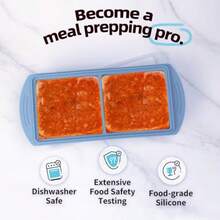 L2ozm0hg Silicone Freezer Molds Gift Set With 1and 2 Tbsp 1/2 1 And 2 Cup Silicone Freezer Trays With Lids - Meal Prep And Kitchen Essentials Bundle Blue 5 Pack - 藍色 5 件裝 - 查看 3