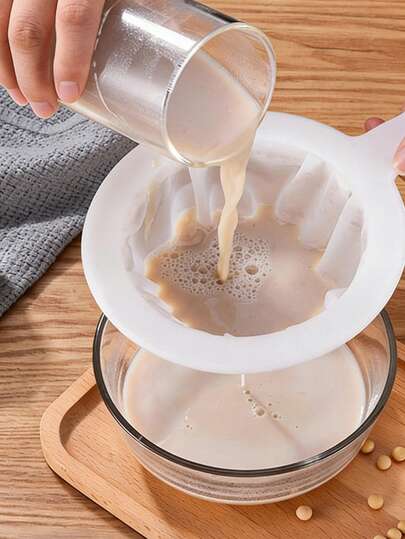 Nylon Fine Mesh Strainer With Handle, Reusable Soy Milk, Coffee, Juice, Yogurt Filter Net, Kitchen Filtering Tool With Hanging Hole