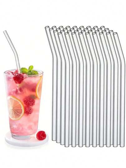 2/3/4/5支装玻璃吸管套装，含清洁刷，适用于饮用冷热饮品、果汁、牛奶，适合家庭聚会、节日庆典、馈赠亲友。也适用于家庭、厨房、餐厅、酒吧、派对、生日、婚礼、杯子配件、情人节等场合。