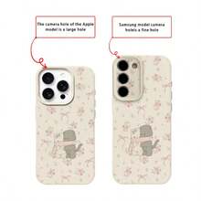 1 ốp lưng điện thoại bằng chất liệu TPU, họa tiết hoa và mèo, tương thích với iPhone 17 Pro Max/17/16 Pro Max/15/13/12/11, S20 FE/A15/S24/A55, Note 11/12/13 Pro, ốp bảo vệ toàn thân mềm mại. - trắng - Xem 7