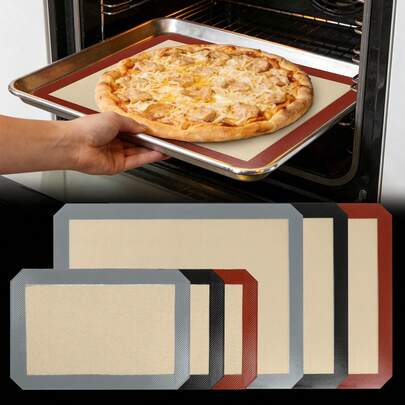 1/2/3 piezas Tapetes de Horneado Reutilizables, Forros de Silicona Antiadherentes para Hornear Galletas, Macarons, Pan, Etc., 42cm(16.53in)*29.5cm(11.61in) y 30cm(11.81in)*21cm(8.26in), Adecuado para Bodas, Aniversarios, Día de la Madre, Fiestas de Cocina, Fiestas Familiares, Fiestas de Postres