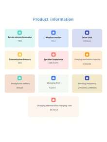 Tai nghe không dây - Tương thích với Apple và Android, tích hợp micro, chống mồ hôi, màu trắng, tai nghe không dây, Airbuds, tai nghe không dây thực sự. - trắng - Xem 9