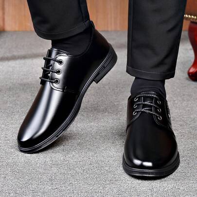 Men's Lace-Up Casual Leather Loafers, Business & Wedding Shoes