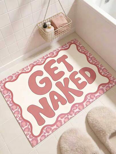 1件装甜美粉色豹纹字母地垫，浴室地垫，浴室地毯，门垫，小地毯，地毯，垫子，家居装饰，区域地毯，户外地垫，家居装饰，区域地毯，卧室地毯，可水洗地毯