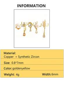 5 chiếc khuyên mũi hình chữ L đính đồng vi mô hình hoa giọt nước, nhiều chi tiết, thích hợp để đeo hàng ngày và làm quà tặng. - Nhiều màu - Xem 9