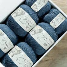 【柔软美利奴羊毛线】6卷100%美利奴羊毛线 | 柔软舒适，适合编织毛衣、围巾、帽子、工艺品 - 总重500克/1.1磅 - A - 查看 10