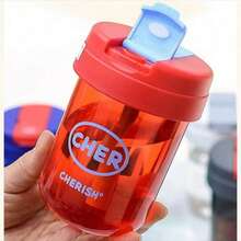 1pc 300ml/10oz Plastic Cup With Straw, Portable Women's Water Cup, Summer - Multicolor - View 6