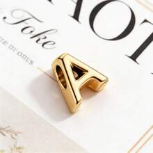 Gold Letter Pendant Beads, A-Z Initial, DIY Bracelet Jewelry Making - Silver - View 4