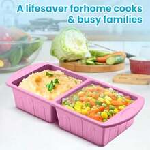 2 Pack Silicone Freezer Trays With Lid For Easy Storage Silicone Soup Freezer Molds 2 Cup ,Perfect For Ice Cube Tray Freezing Broth Sauces Store Leftovers , Leakproof, Easy Release Dishwasher - Màu xanh da trời - Xem 4