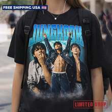Jungkook Vintage Graphic T-Shirt Kpop Idol Shirt Korean Pop Star Tee Jungkook Fan Gift Aesthetic Streetwear Unisex Tee - màu đen - Xem 1