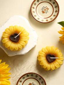 10pcs, 4pcs, 6/1pc Set, Sweet Versatile Yellow Multi-Petal Sunflower - Lighting Candles, Decorative Items, Tabletop Ornaments. Suitable For Wedding Decor, Mother's Day, Candlelight Dinner, Holiday Decoration, Souvenirs, Women's Gifts. - A - View 5