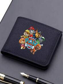1pc Paw Patrol Cartoon Printed Short Canvas Wallet Zipper Wallet Denim New Ultra-Thin Design Birthday Gifts - Multicolor - View 6