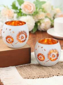 2 chiếc chân nến thủy tinh trắng sáng tạo, họa tiết hoa bồ công anh trong suốt, hộp đựng nến tạo không khí lãng mạn cho bữa tối dưới ánh nến, vật trang trí trung tâm bàn tiệc. - Bồ công anh - Xem 10