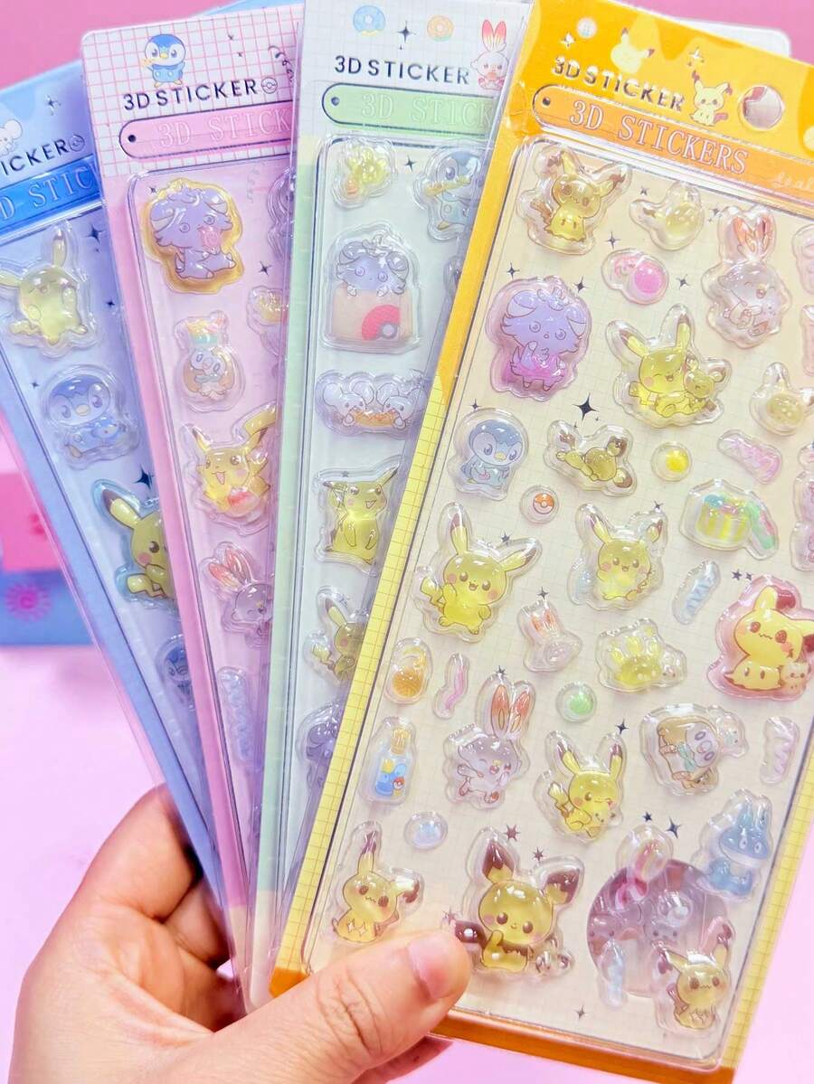 3D动漫水晶贴纸，可爱卡通图案，非常适合儿童DIY手工制作 - 彩色 - 查看 1