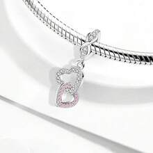 1 Mặt dây chuyền hạt hình trái tim vô cực bằng bạc Sterling thời trang, thích hợp để làm vòng tay, trang sức DIY cho nữ. - Bộ 1 - Xem 6