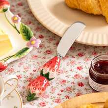 草莓陶瓷柄不锈钢黄油刀，可爱水果造型，适用于涂抹黄油、果酱、奶油奶酪等，家用厨房必备 - 查看 11