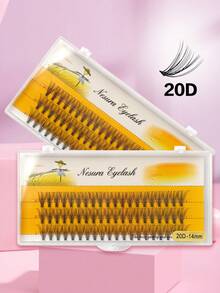 Waloshow 60pcs Individual False Eyelashes, 20D, 6~15mm, Natural Look, Lengthening & Long-Lasting, Suitable For Party & Occasions - C - View 6
