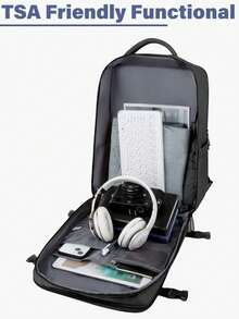 1 Piece Of Large-Capacity Backpack With Shoe Compartment, Casual Backpack With Charging Port, Portable Laptop Backpack For Hiking, Trekking, Outdoor Activities, Sports, Ideal For Students And Vacations. - 黑色 - 查看 10