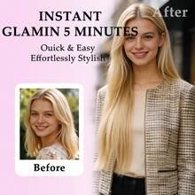 7pcs/Set 115g Seamless Clip-In Human Hair Extensions, Ombre Blonde Highlighted, PU Skin Weft, Invisible Hair Pieces - S613 - View 9