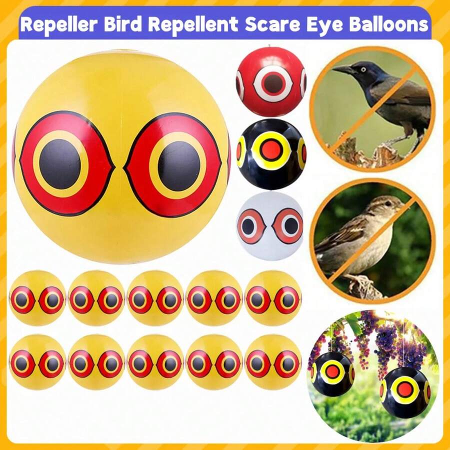 40厘米吓眼气球，视觉威慑，防止鸭子、鸽子、啄木鸟靠近游泳池，花园配件