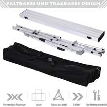 Outsunny Picknick Klapptisch, Falttisch, Höhenverstellbarer Campingtisch, Inkl. Tragetasche, Aluminium, Silber, 120 x 69 x 59-78 cm - Silber - Übersicht 6