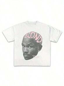 Spring Outfits For Women Blond Pink Shirt Rap Tee Gift For Fans Rap Music Y2K Cotton Oversized Streetwear Shirt Rap Tee Concert Merch Blonds Album Cover Graphic T-Shirt COTTON New Arrival Anime Clothes T Shirts For Men,Men And Women T-Shirt With Printed Graphic Summer Clothes Summer Tops - trắng - Xem 6
